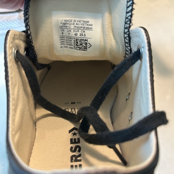 Black Leather Chuck Taylor® All Star® Platform Sneaker CONVERSE Size 9 - Picture 2 of 11